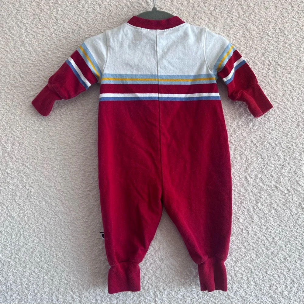 Gymboree Vintage 2001 Baby Y2K Red Sledding‎ One Piece Romper Size 0-3 Months